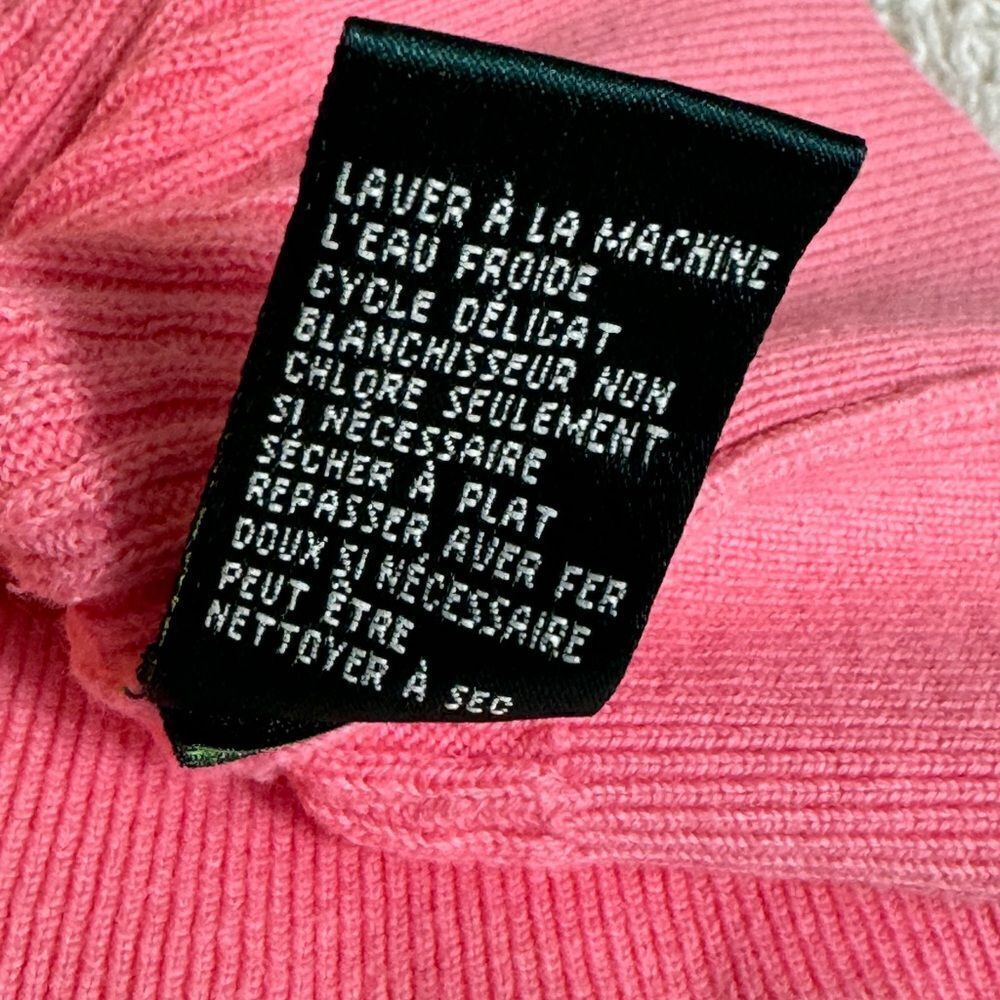 Lauren Ralph Lauren Pink Cable Knit Short Sleeve Polo Sweater - Picture 13 of 15